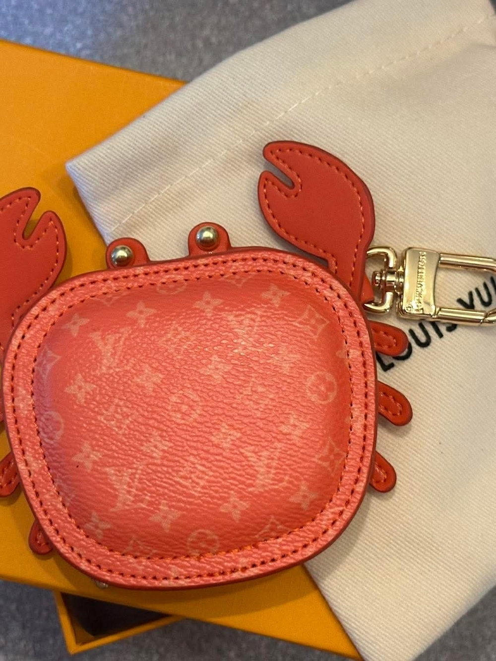 Coral Crab Keychain Zipper Pouch